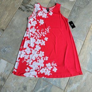 Clara Sun Woo Swing Dress Coral & White Floral Size M NEW